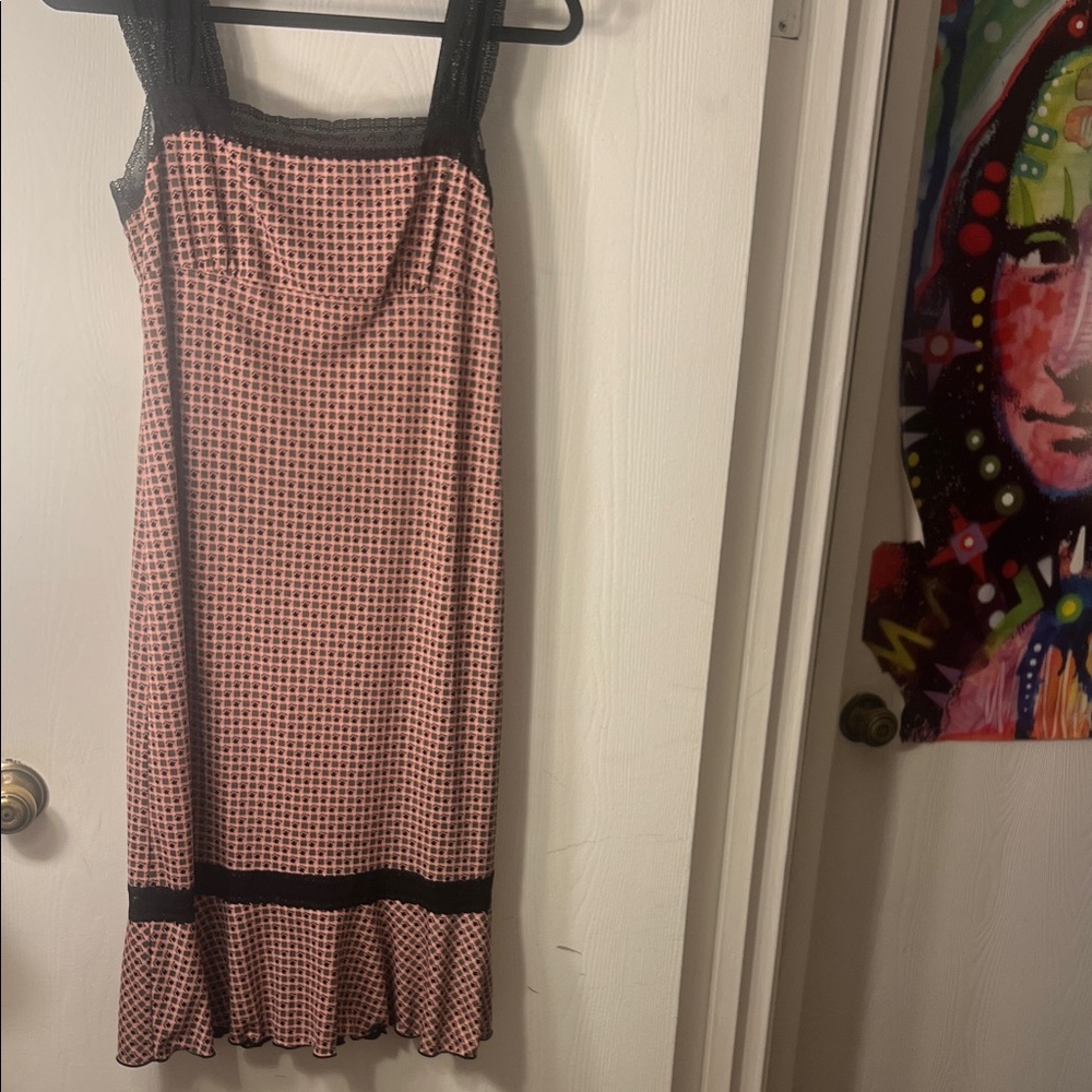 Vintage 90s Y2K Max Studio Slip
Dress Floral Pink Lace